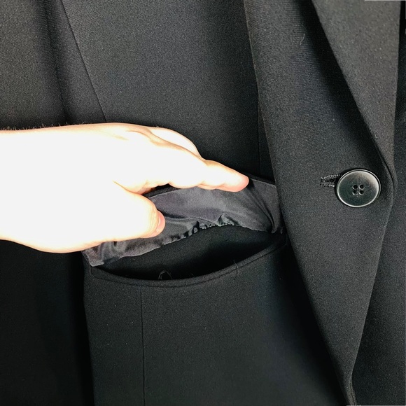 Calvin Klein Lined Single Button Tailored Black Blazer Suit Jacket - Picture 7 of 13